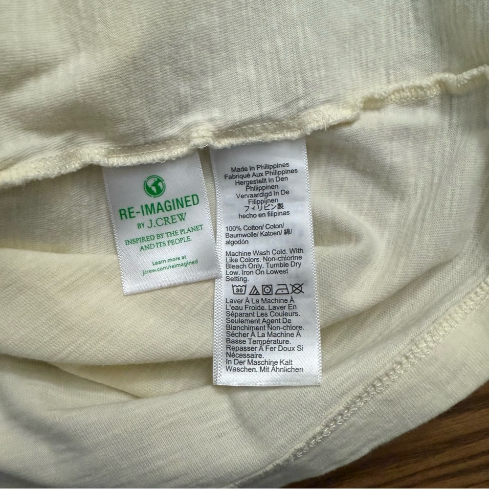 J. Crew '90s Cropped Organic Slub Cotton T-Shirt‎ - Yellow - 2X - Picture 6 of 7